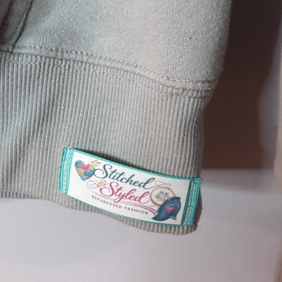 Upcycled “Stitched & Styled” Hooded Sweatshirt - Picture 4 of 6